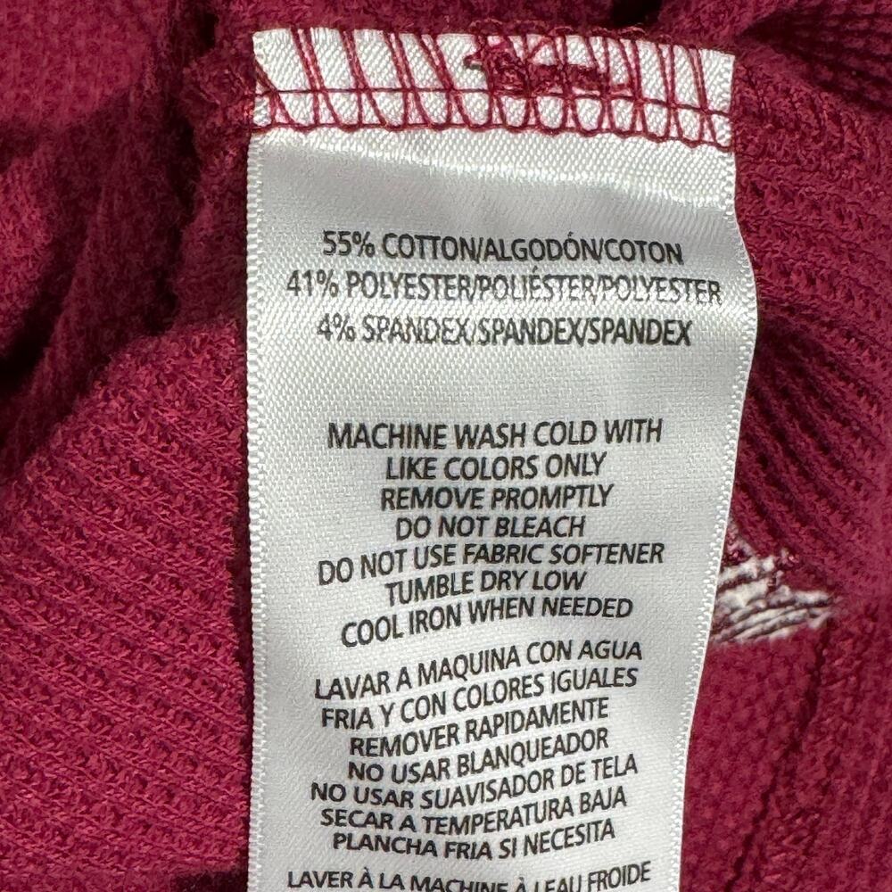 Calvin Klein Womens Thermal Knit Top Size XXL Red Long Sleeve Cropped Turtleneck - Picture 5 of 9